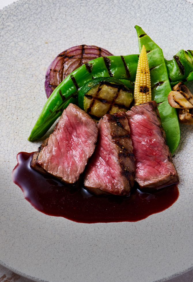 宮崎牛A5ランク赤身肉のグリル 赤ワインソース